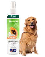 TropiClean perfume para perros con papaya y coco, fragancia duradera para el pelaje