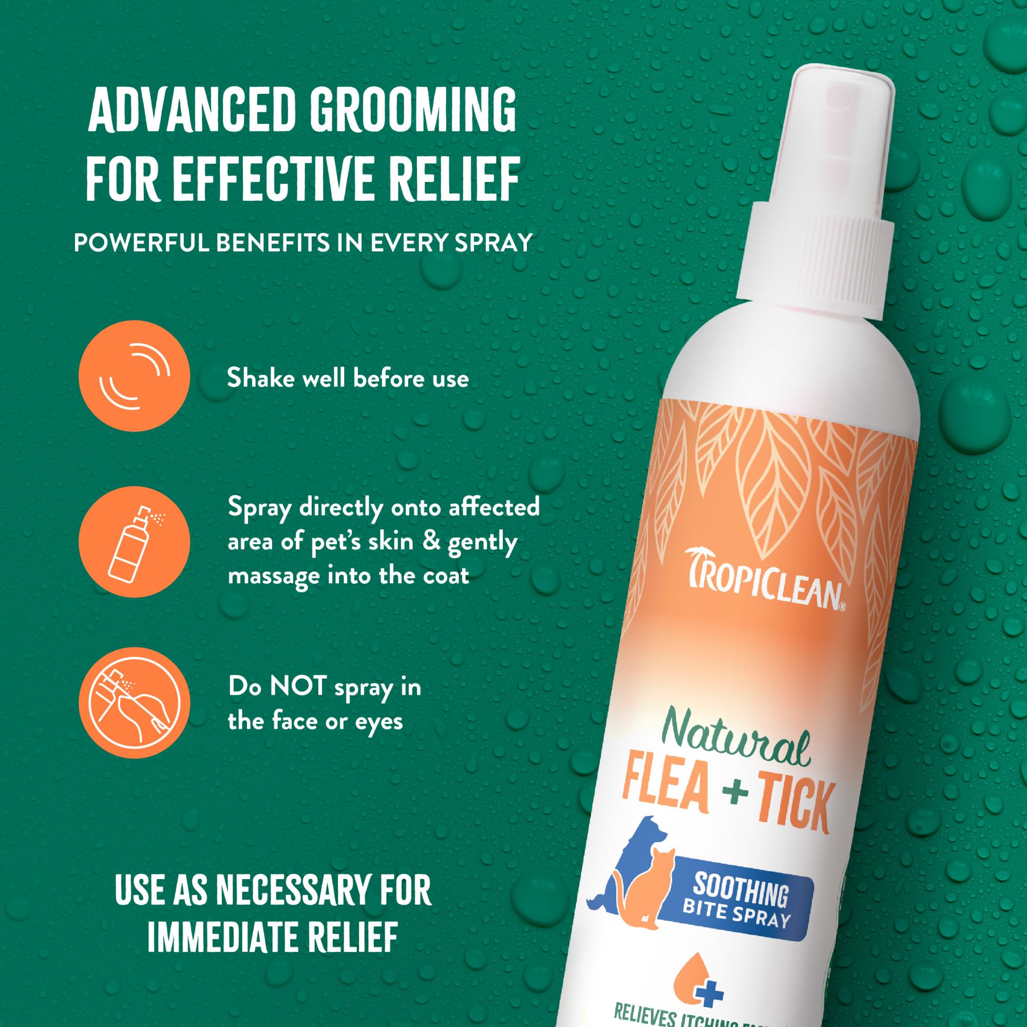 TropiClean safe-for-pets ingredients image implies naturally derived formula for pets.