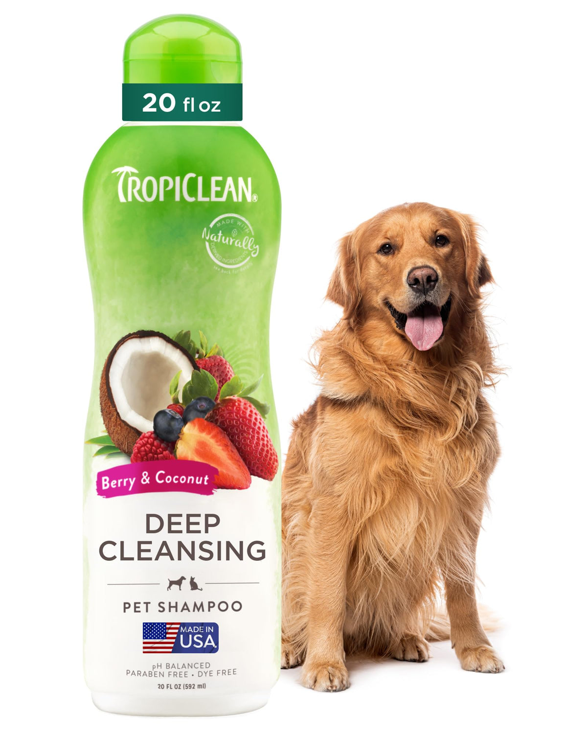 TropiClean champú para perros, desodorante con aroma a frambuesa que reduce olores.