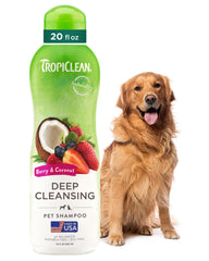 TropiClean champú para perros, desodorante con aroma a frambuesa que reduce olores.