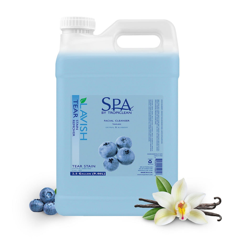 TropiClean SPA tear-stain remover bottle demonstrating tearless cleansing for clean eyes