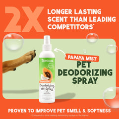 Spray desodorante TropiClean para perros con papaya y coco, refresca entre paseos