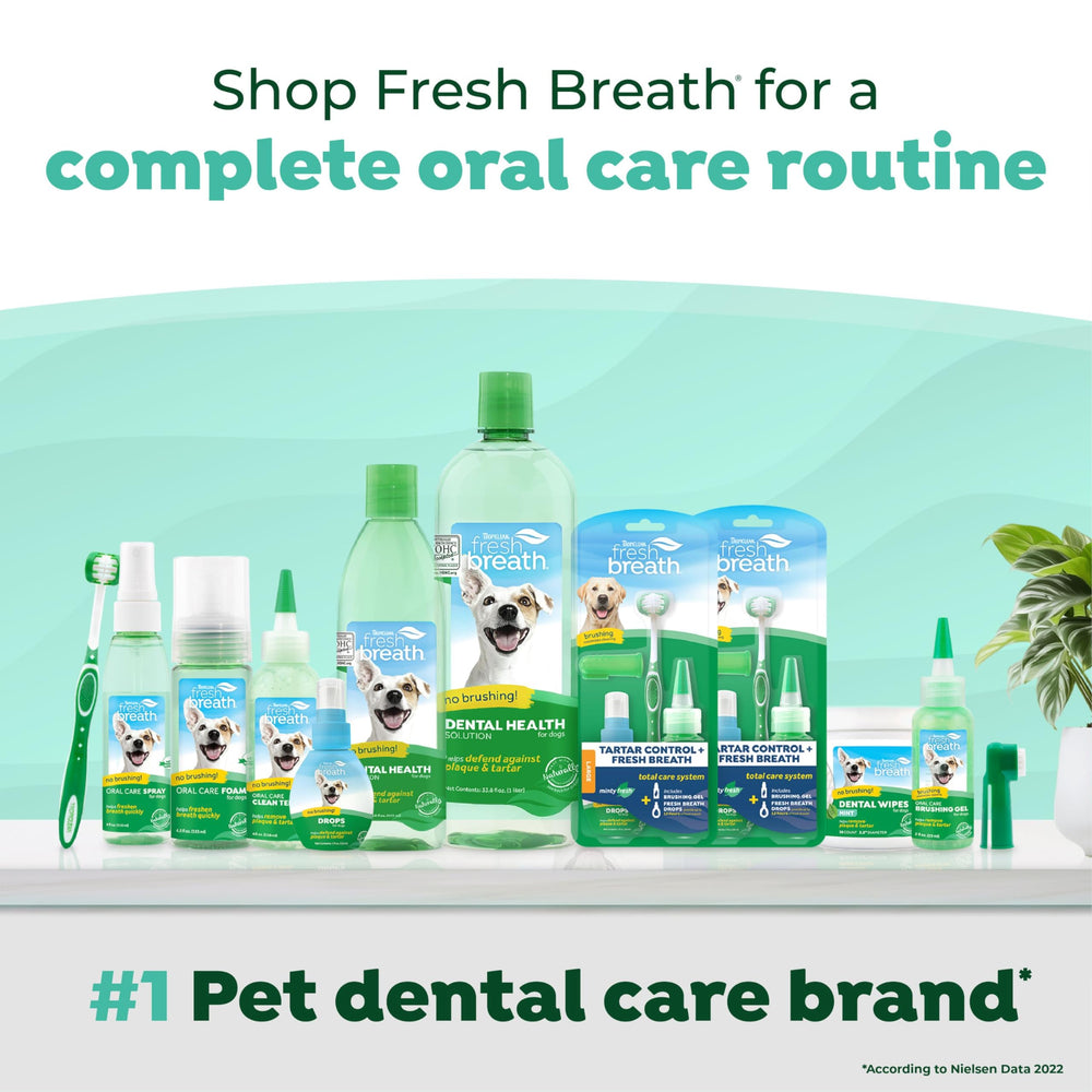 Happy large dog after routine with TropiClean Total Care, fresher breath.