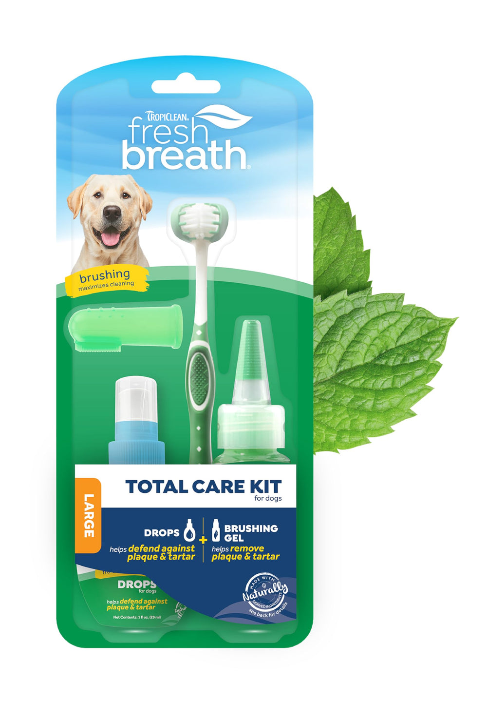 TropiClean Total Care toothpaste for large dogs keeps breath fresh.
