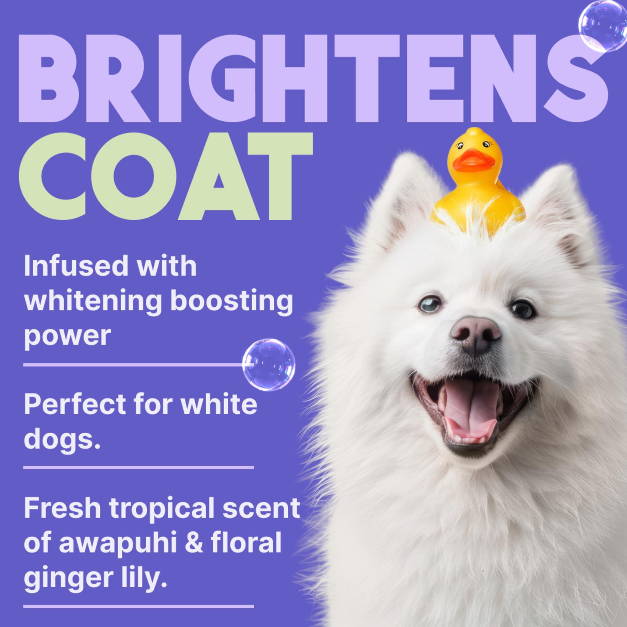TropiClean Whitening Dog Shampoo scent image conveys tropical aroma for odor control