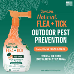 TropiClean yard-sprayer-on-hose demonstrates even coverage for pest protection.