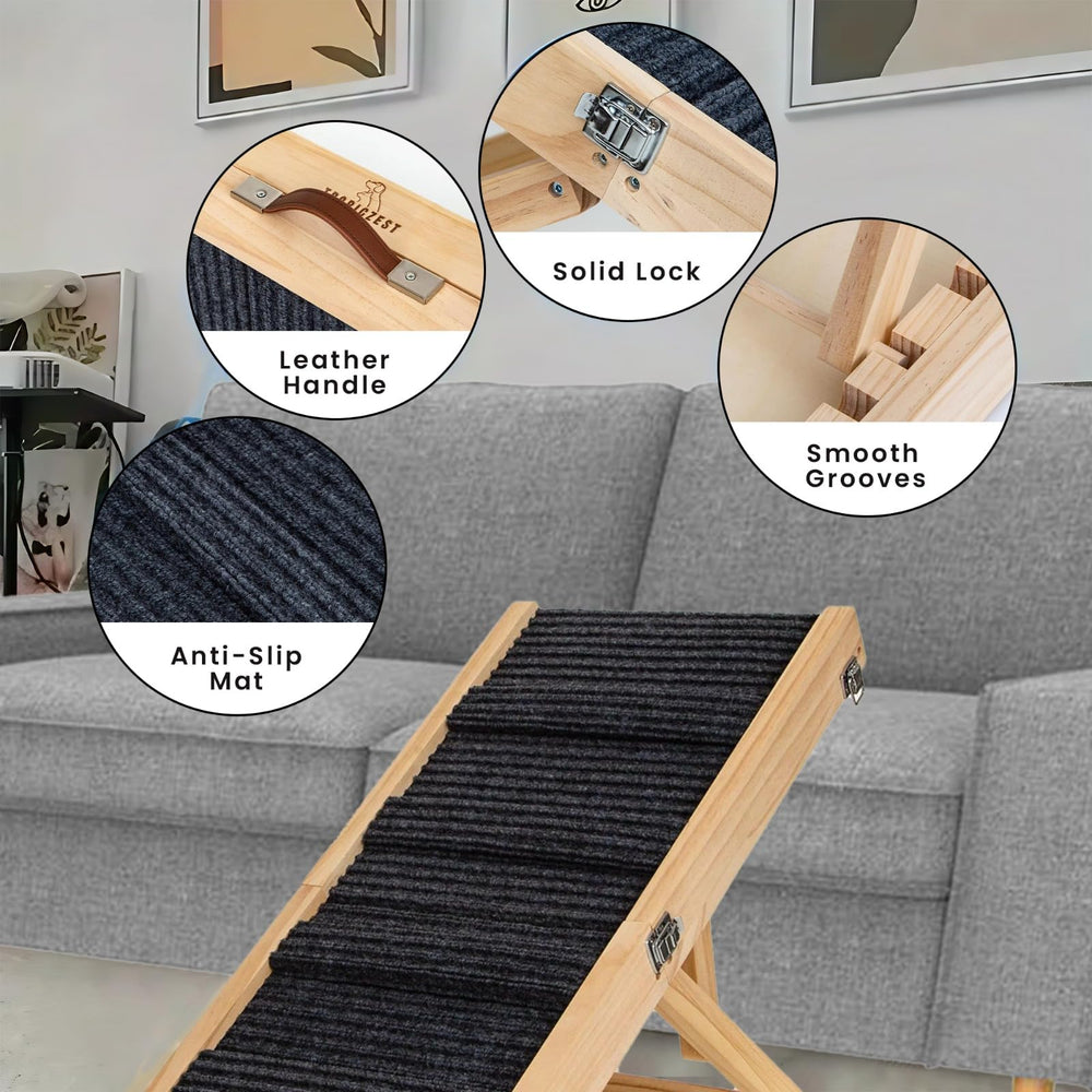 Tropiczest small dog ramp versatile indoor-outdoor use for cars, couches, and beds