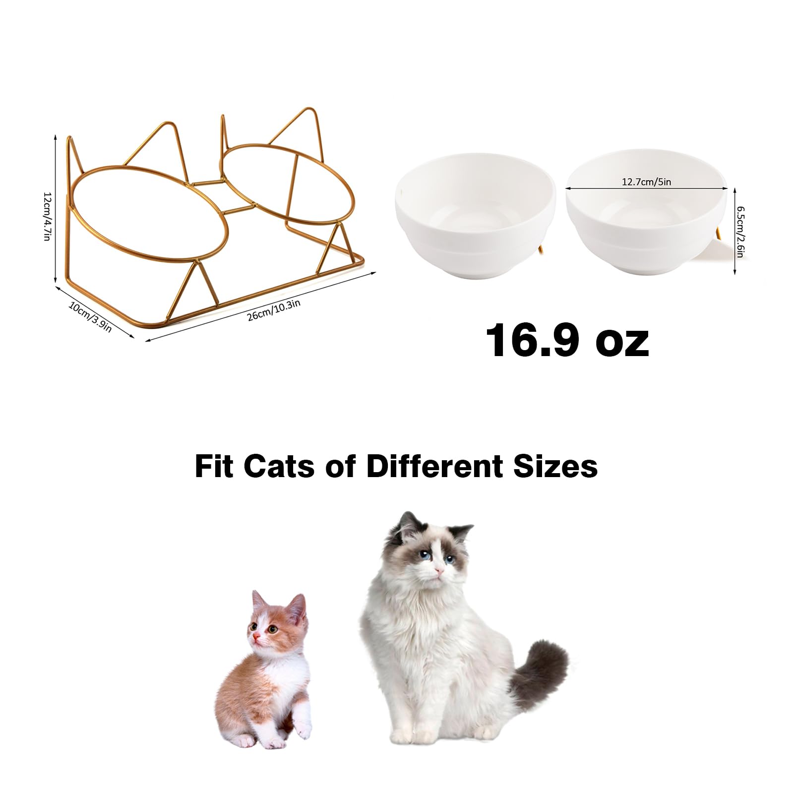 Trosetry cat ears on stand add playful charm while supporting posture.
