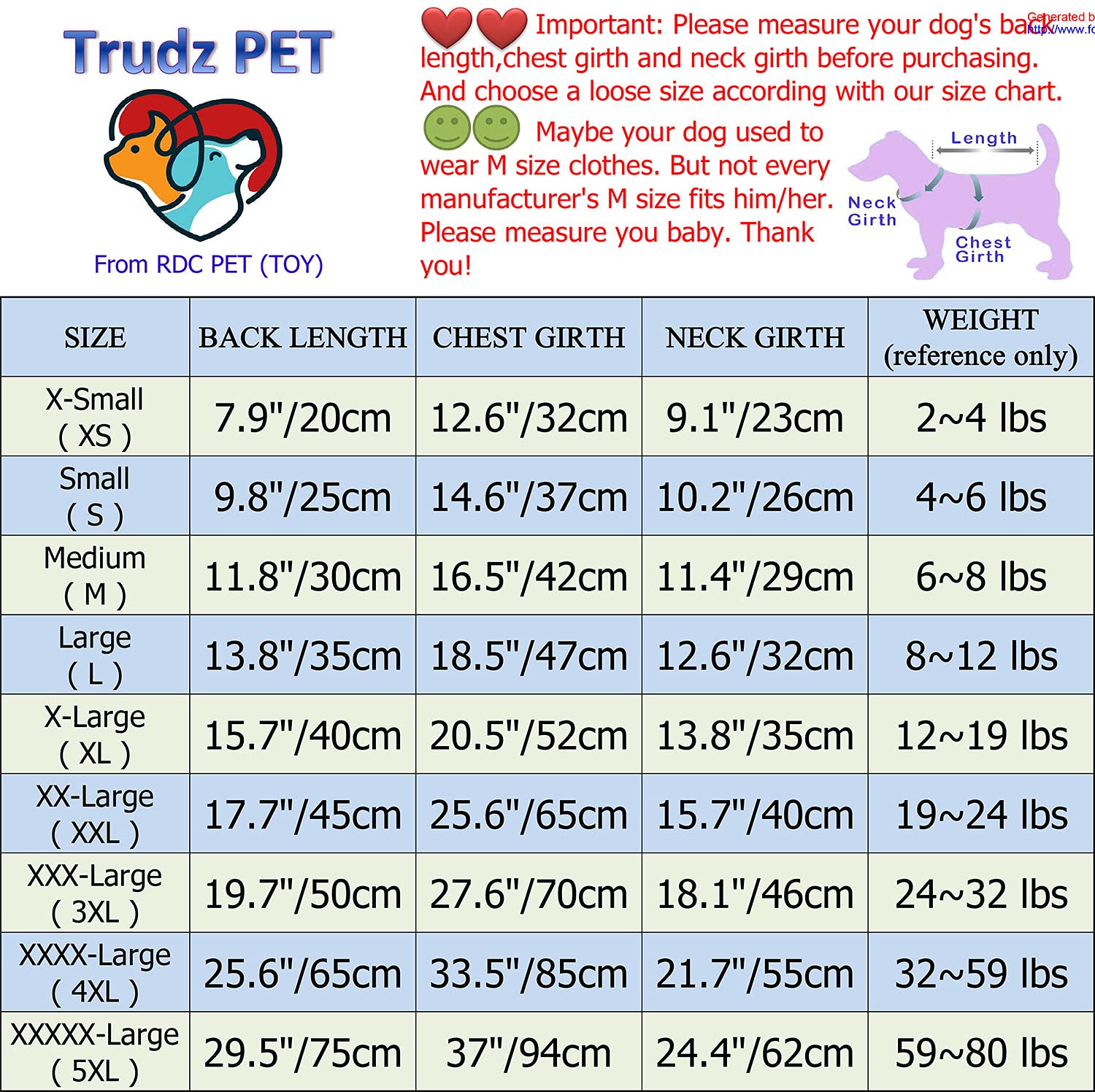 Trudz PET Security Dog Hoodie back view shows durable stitching and fit