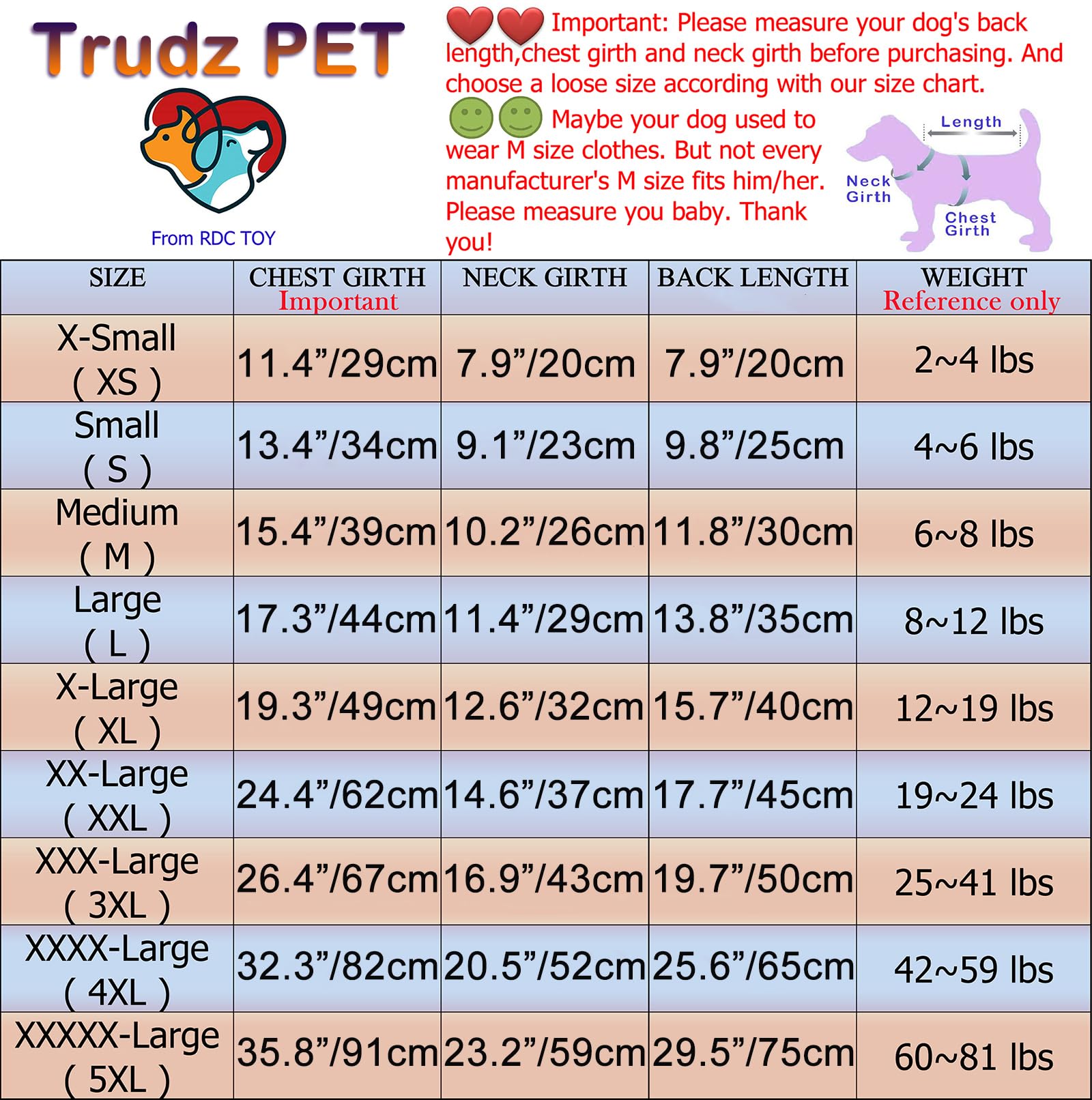Trudz PET Security Dog Hoodie back view highlights full coverage and insulation