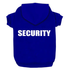 Trudz PET Security dog hoodie blue front view keeps dogs warm during winter walks