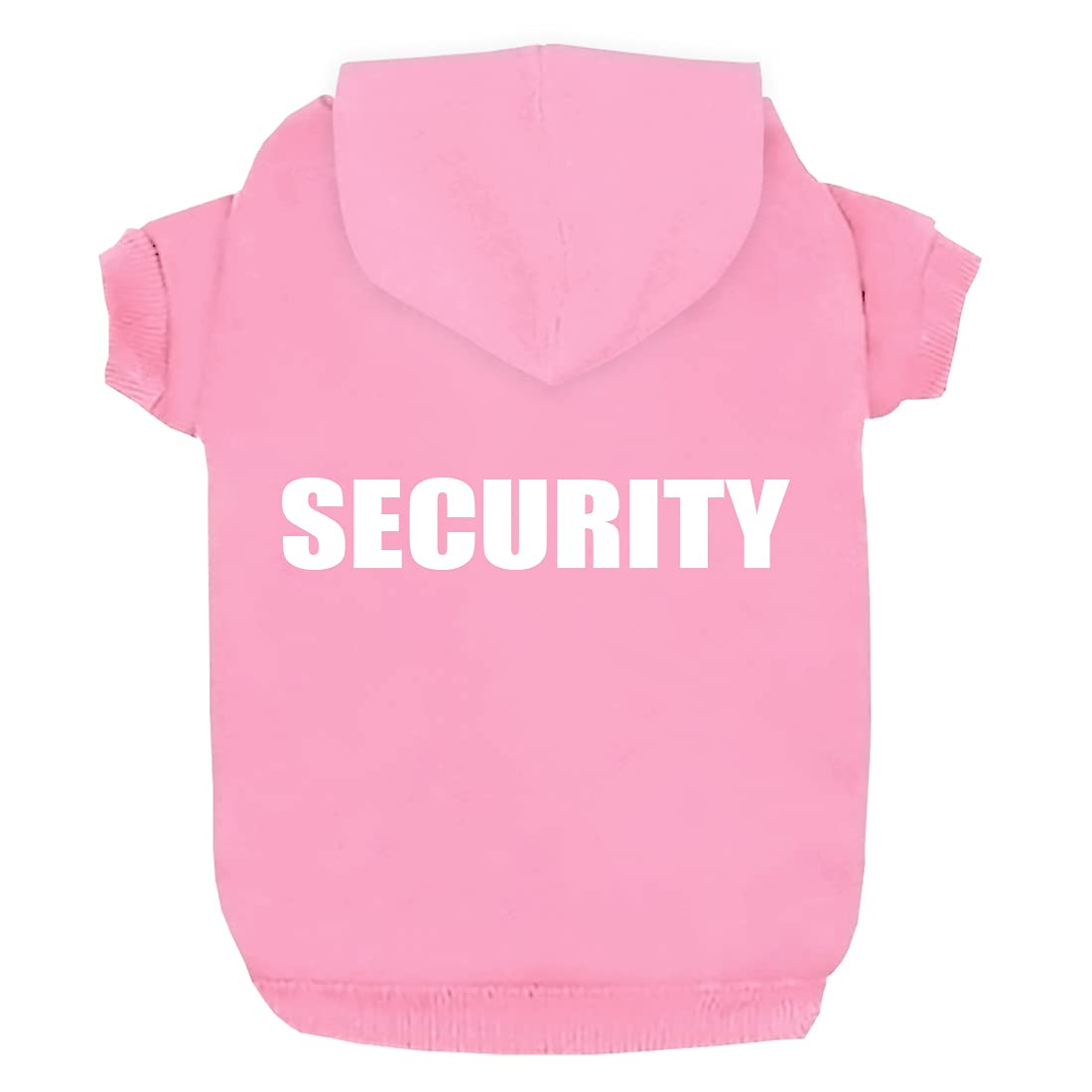 Trudz PET Security dog hoodie pink front view with warm cotton blend for chilly walks.
