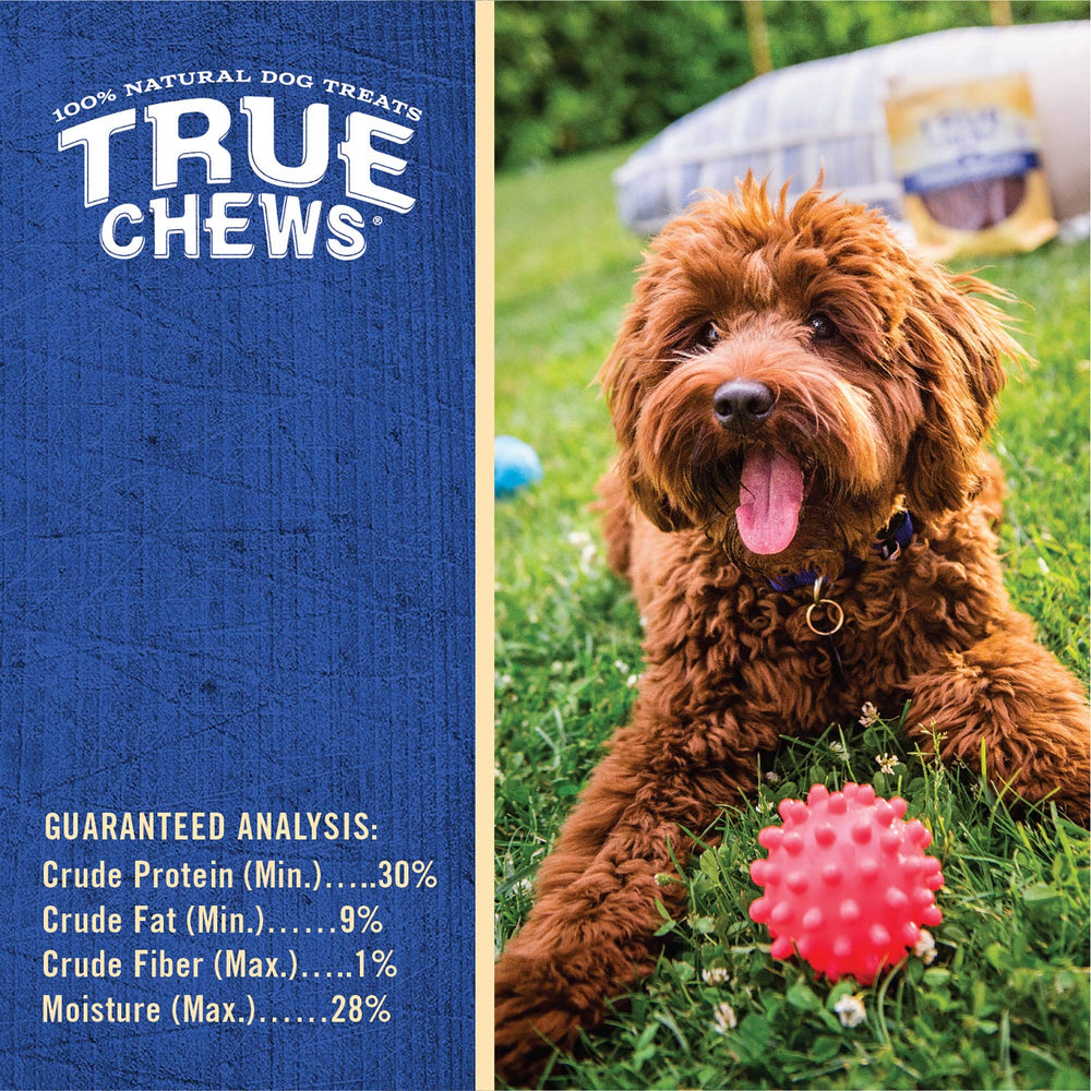 True Chews chicken jerky bites serving bowl—shareable treat for training sessions.