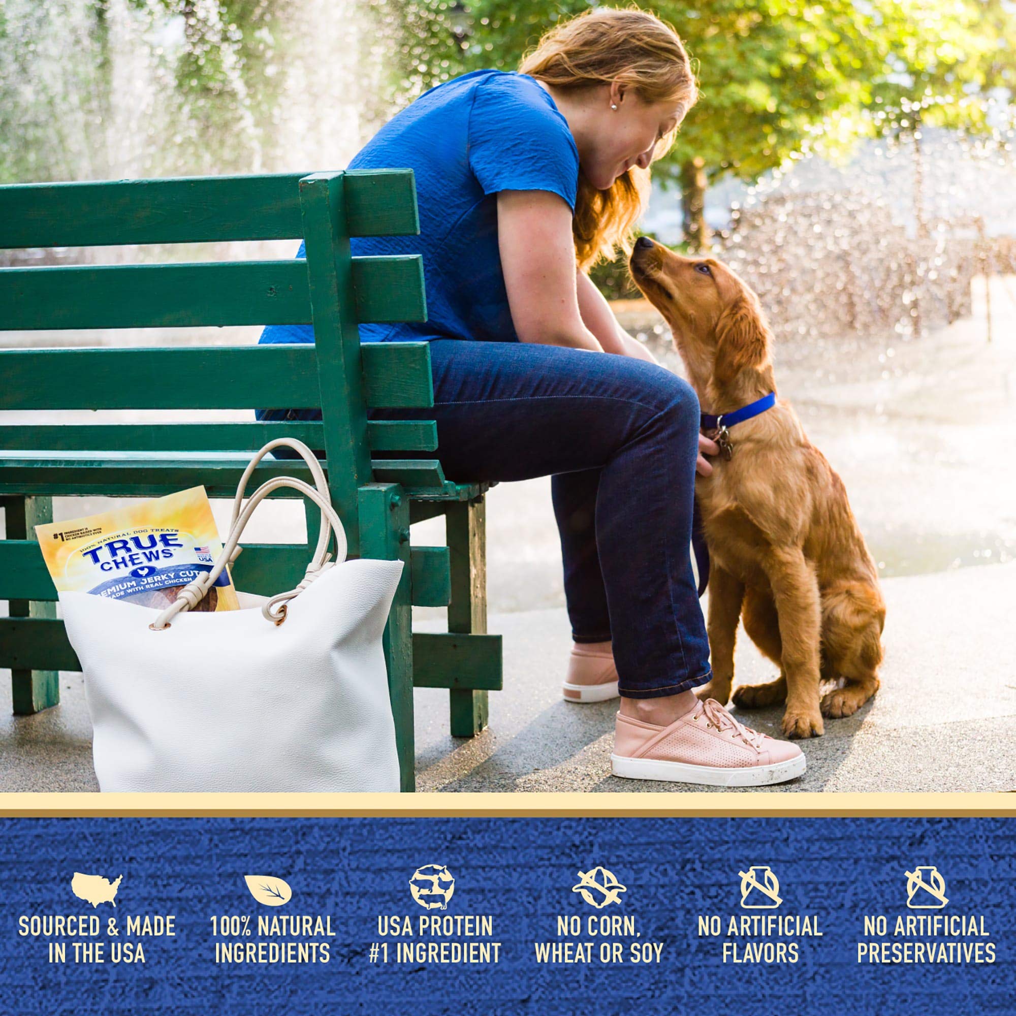True Chews chicken jerky bites USA-made—locally crafted quality protein for dogs.