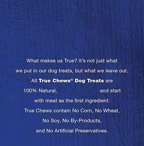 True Chews Premium Jerky Cuts no corn, wheat or soy close-up for sensitive-diet dog snack options.