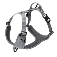 TRUE LOVE dog harness front-clip view highlights adjustable straps for comfortable fit