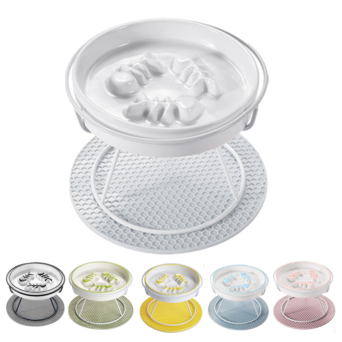 TRUNDISAN adorable cat bowl ceramic with whisker-friendly design for comfortable, mess-free meals.