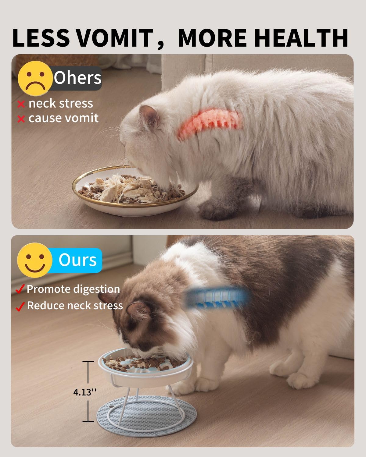 TRUNDISAN anti-vomit bowl design may reduce vomiting during feeding.