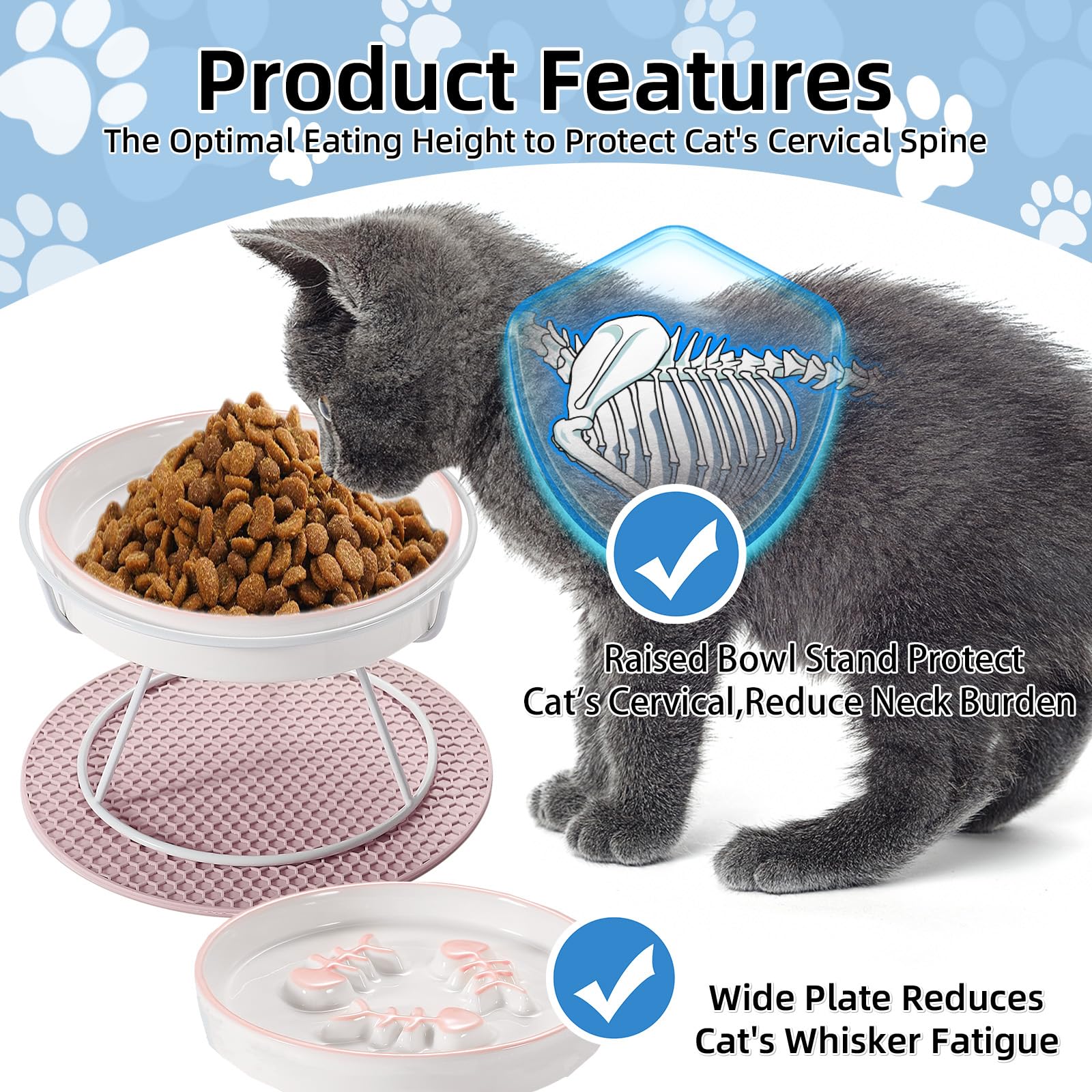 TRUNDISAN bowl with tilted design eases neck strain during meals.