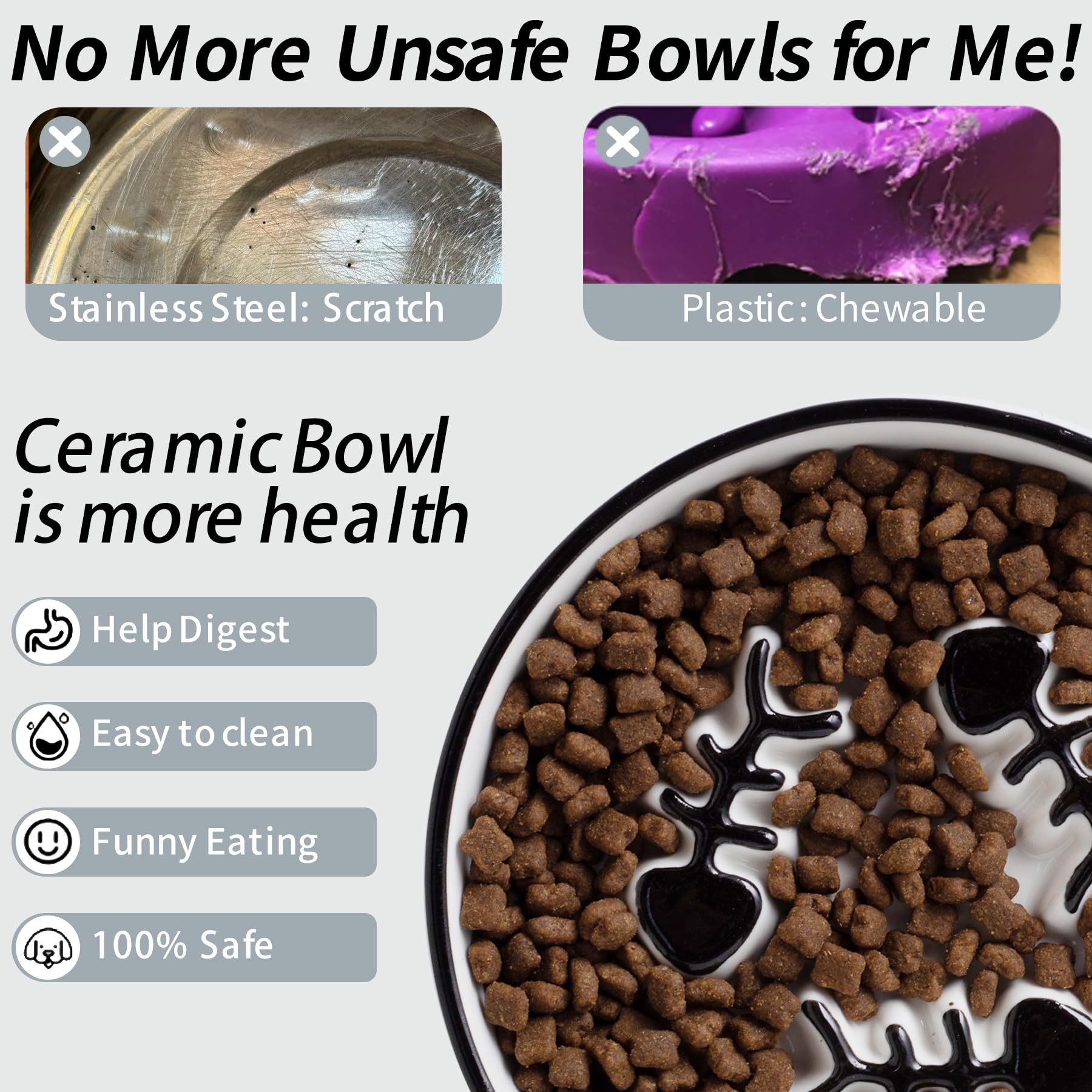 TRUNDISAN whisker-friendly cat bowls highlight shallow design reducing whisker fatigue.