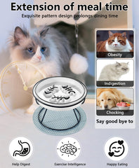 TRUNDISAN ceramic-raised slow feeder shows elevated design for easier posture and digestion.