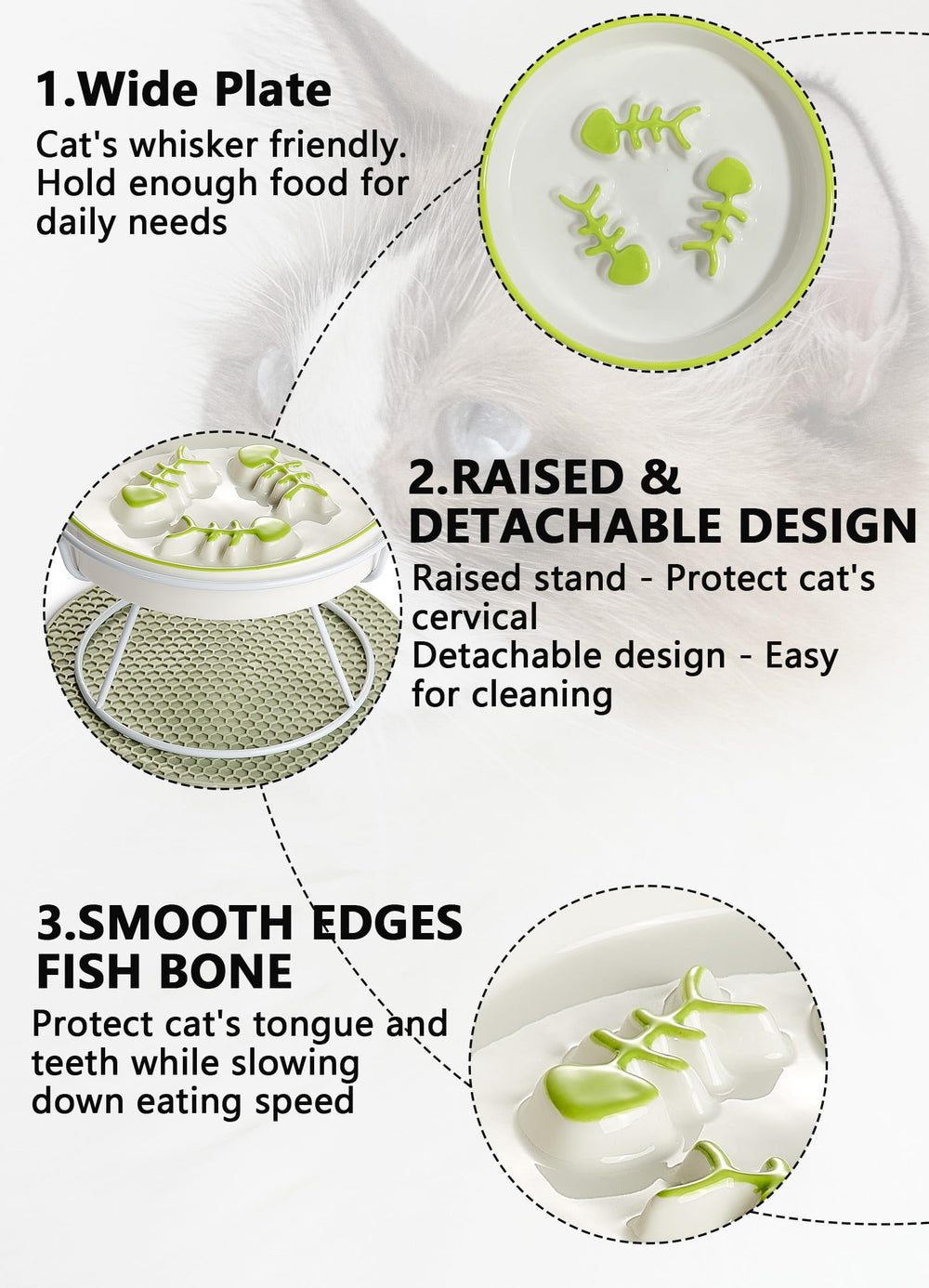 TRUNDISAN dishwasher-safe cat and dog bowl cleans easily after meals.