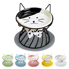 TRUNDISAN elevated cat dish ceramic stand shows comfortable feeding height for easy swallowing