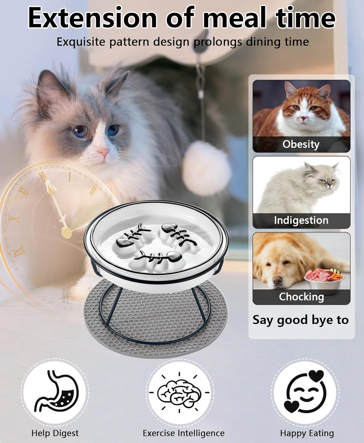 TRUNDISAN elevated puzzle feeder aids digestion by aligning posture.