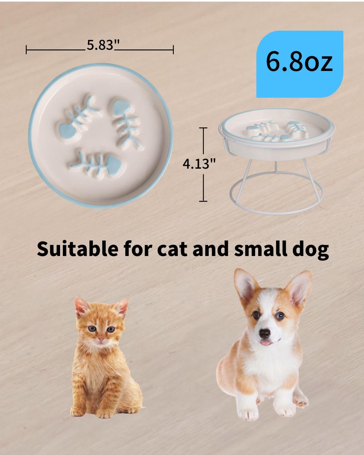 TRUNDISAN Fish-Bone Slow-Feed Bowl helps cats eat slowly and encourages mindful portions.