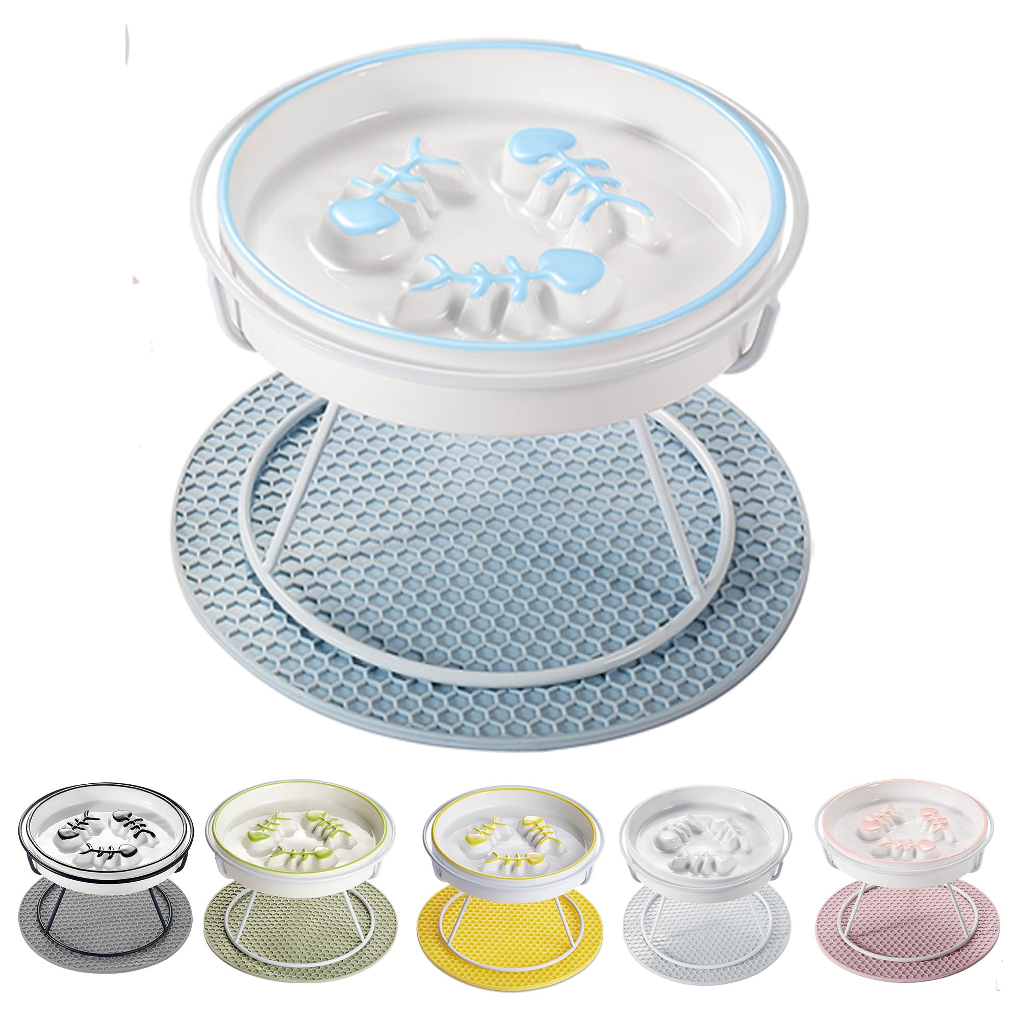 TRUNDISAN Fish-Bone Slow-Feed Bowl ceramic design showcases a playful yet practical feeding solution for controlled portions.