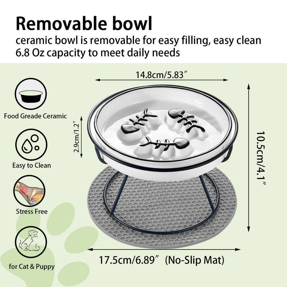 TRUNDISAN raised cat bowl base provides stability and mess-free feeding.