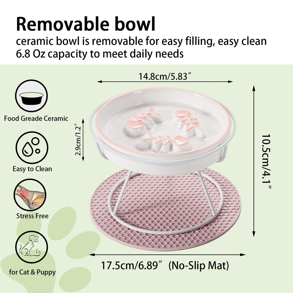 TRUNDISAN raised cat bowl elevated design for comfortable feeding posture