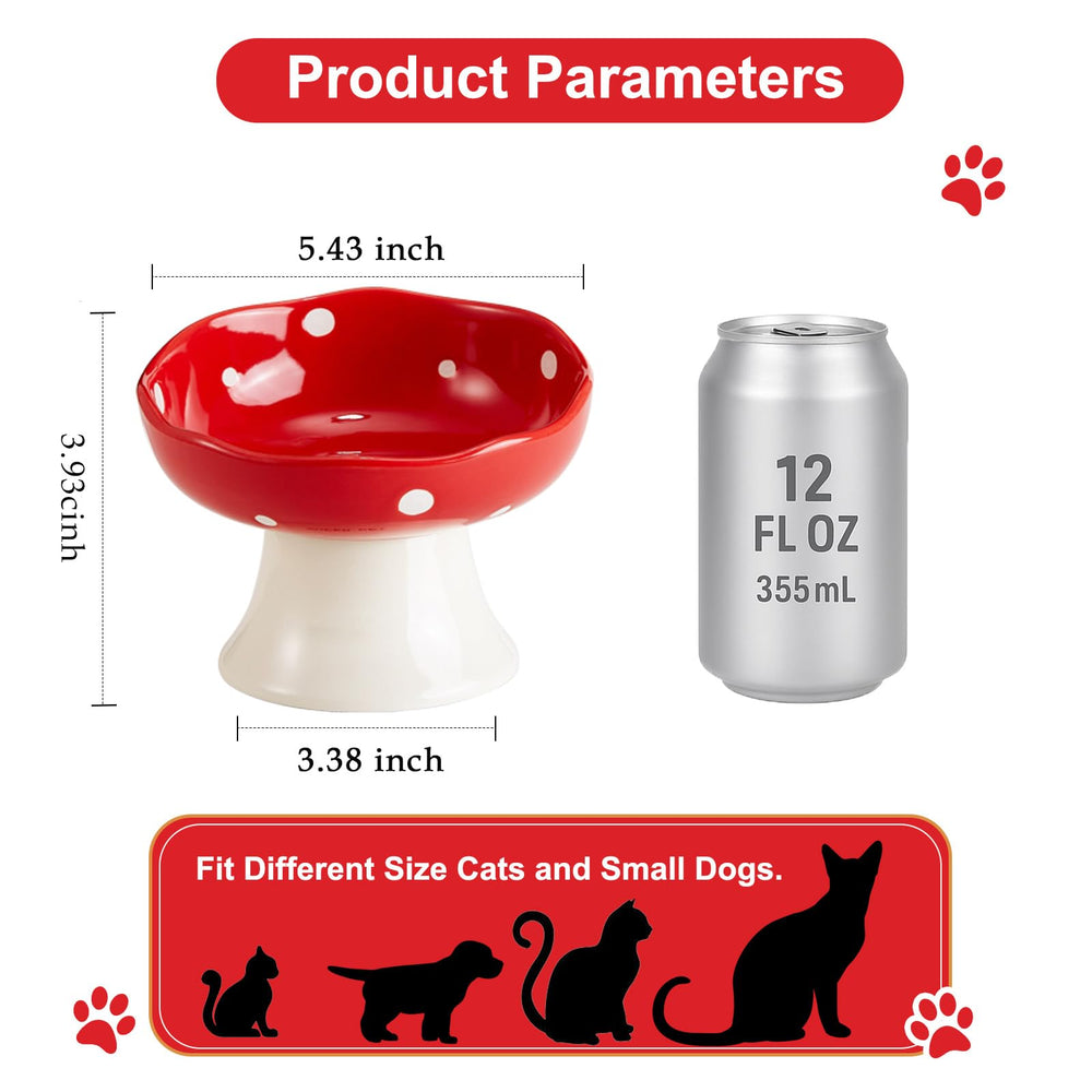 TRUNDISAN raised cat bowl wide dish reduces whisker fatigue