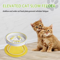 TRUNDISAN raised fishbone design slows eating while entertaining cats