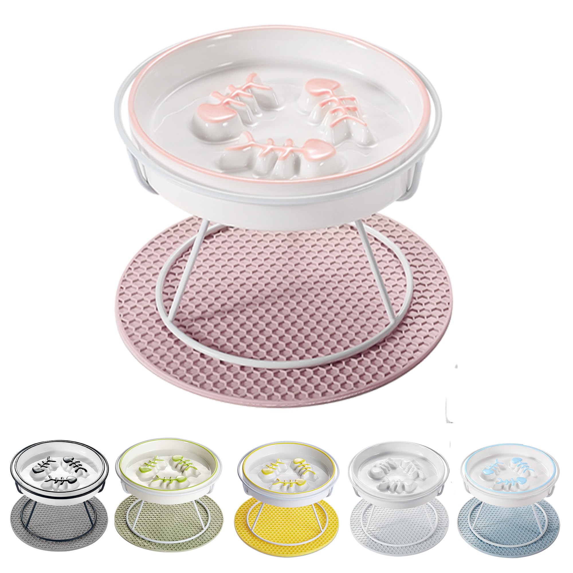 TRUNDISAN slow feeder bowl top view showing central guidance feature for mindful eating