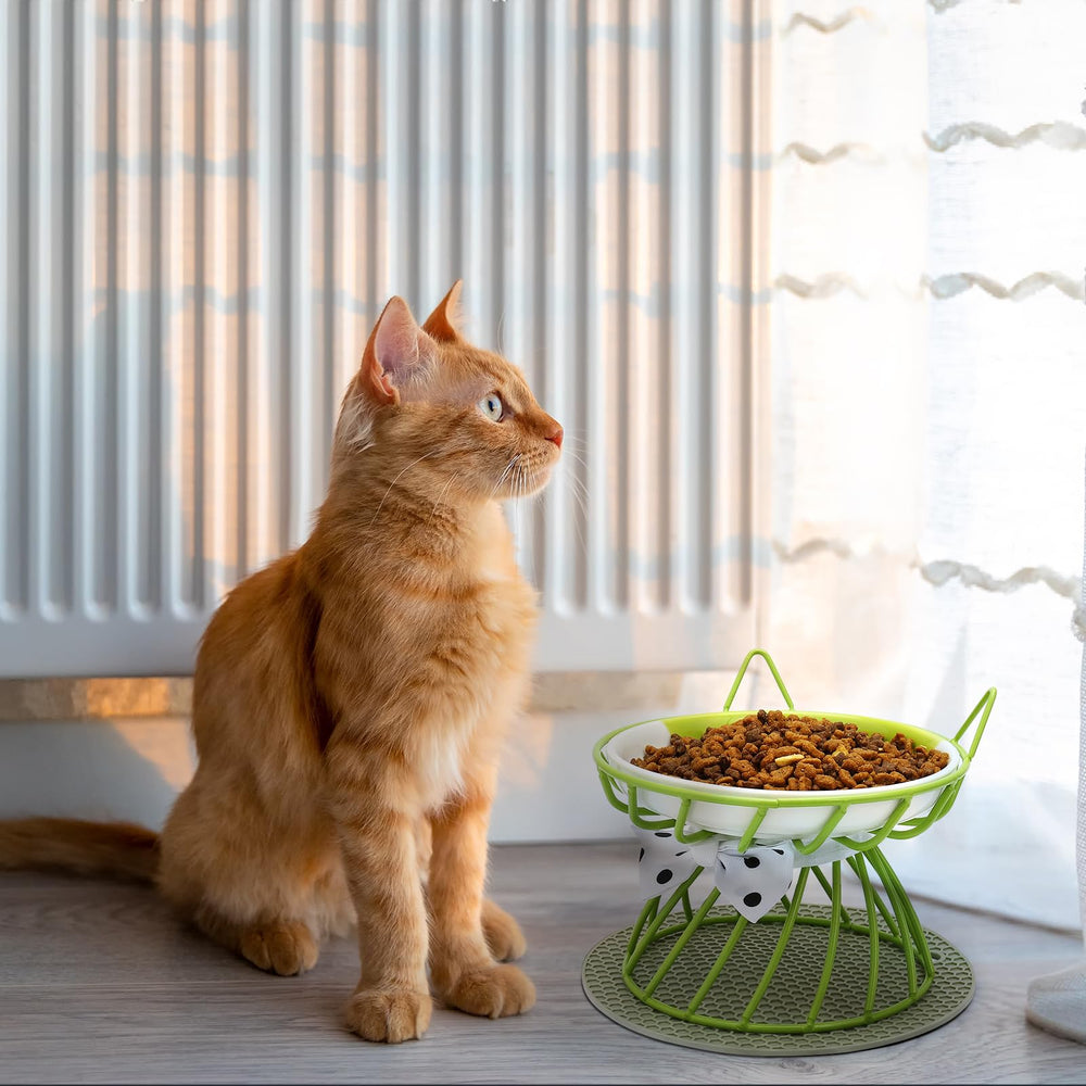 TRUNDISAN stylish cat bowl stand decor adds charm to homes