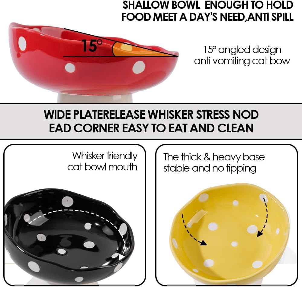 TRUNDISAN tazón cerámico inclinado mantiene la comida centrada sin derrames.