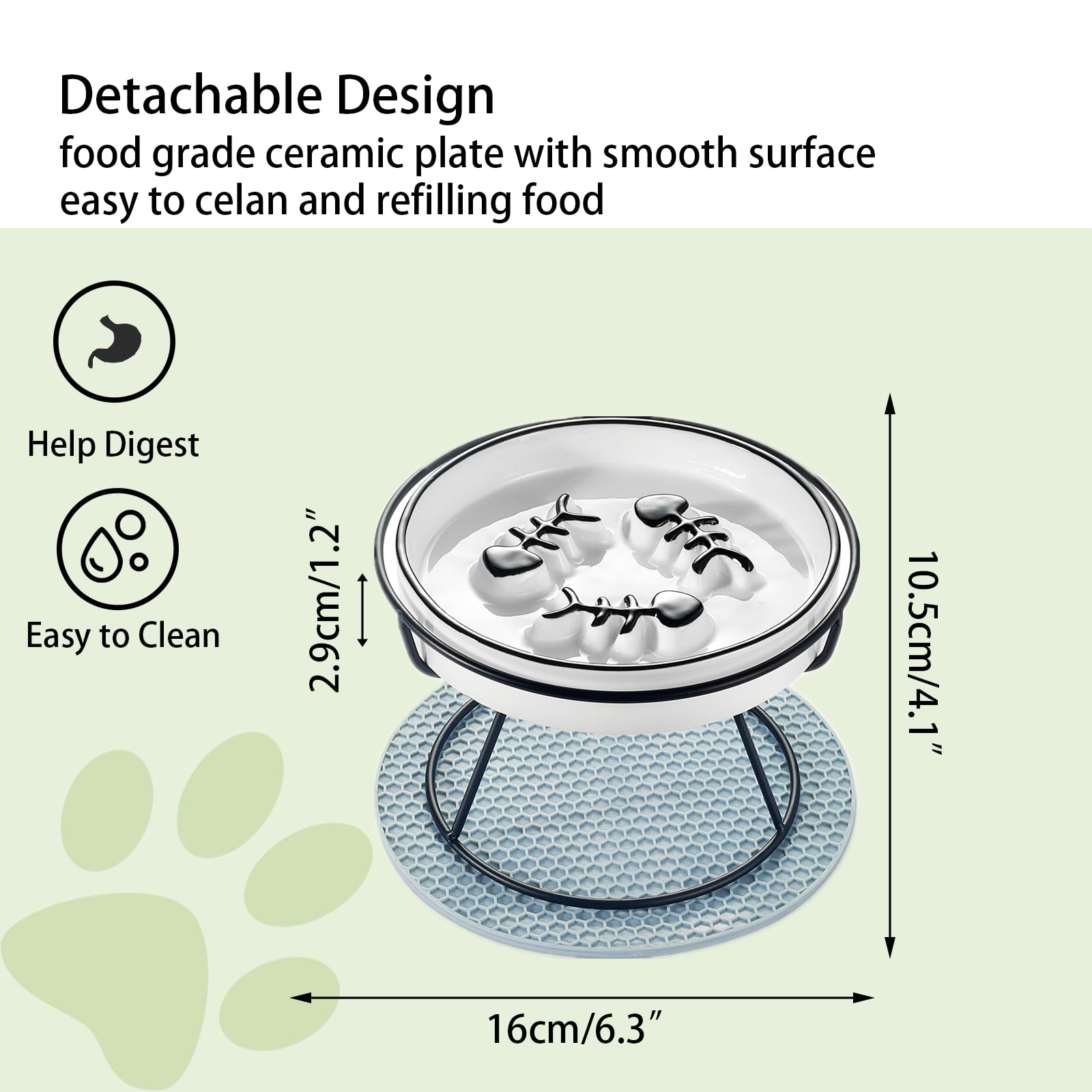 TRUNDISAN whisker-friendly bowl side view promotes comfortable eating and reduced mess.