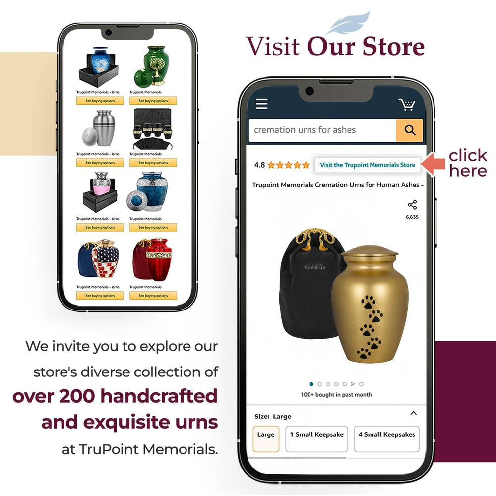 Trupoint Memorials elegant gold urn delivers a timeless keepsake for pet memory.
