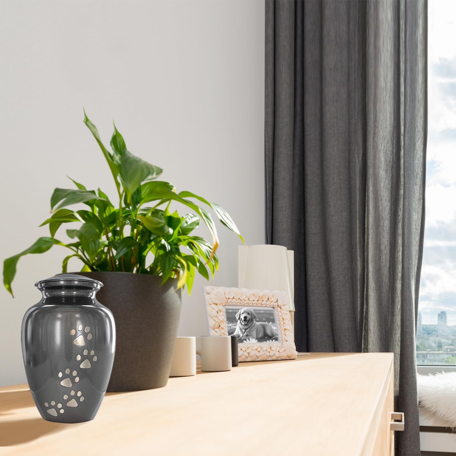 Trupoint small pet urn includes velvet bag for safe transport