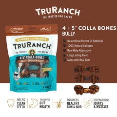 TRURANCH Collagen Bones Bully rawhide-free close-up highlights chewy texture for long-lasting entertainment