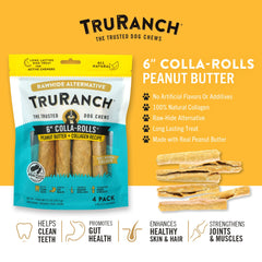 TRURANCH collagen rolls beef with chicken flavor 6-inch chew supports joints and flavor variety