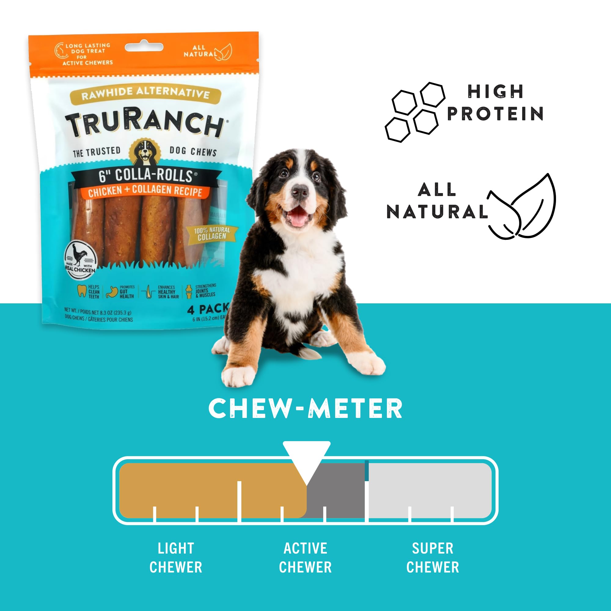 TRURANCH collagen-rolls beef-gelatin close-up hints at joint support potential.
