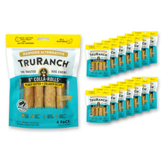 TRURANCH collagen rolls beef with peanut butter 6-inch chew supports joints and palate