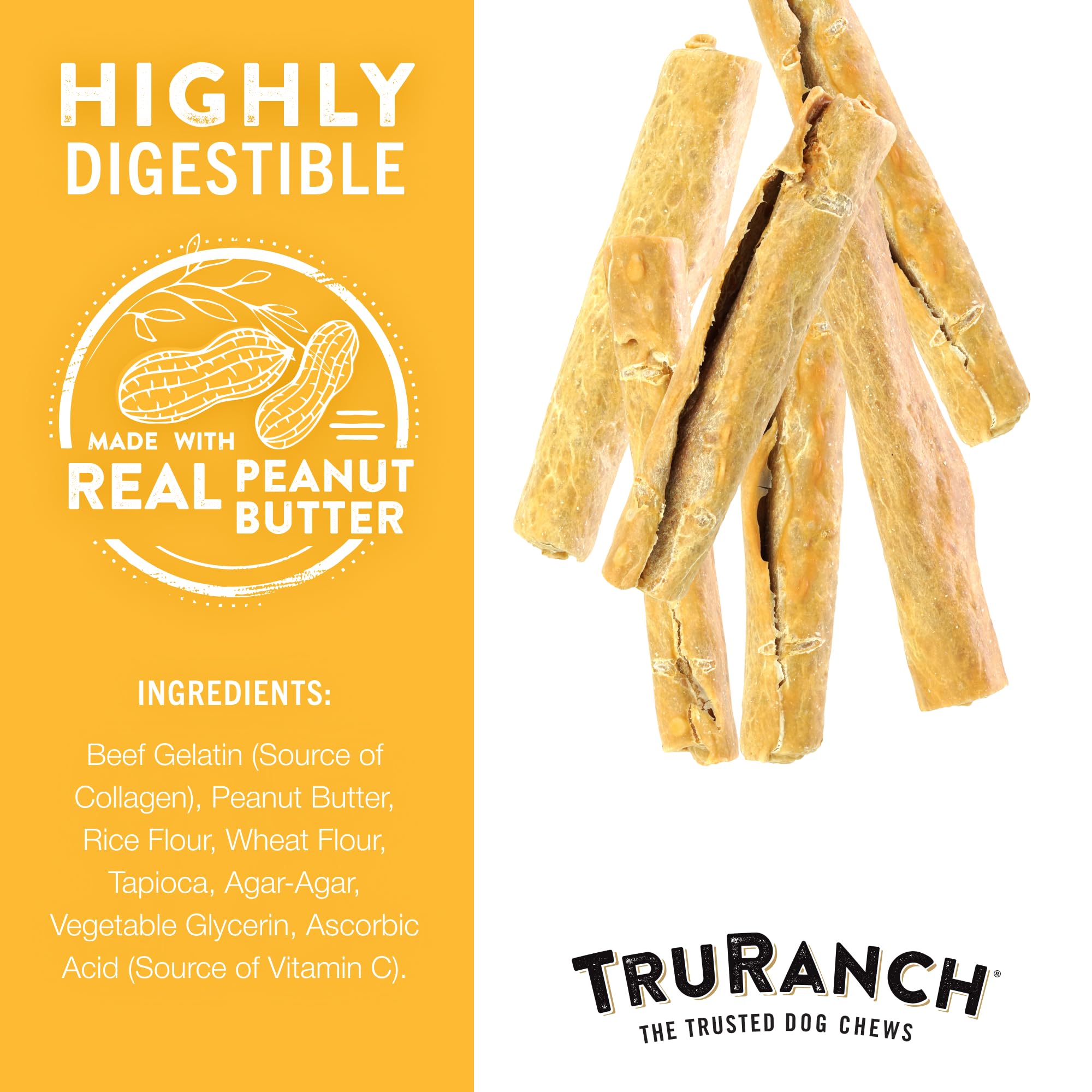 TRURANCH collagen rolls dental-health 6-inch chew for cleaner teeth and gums