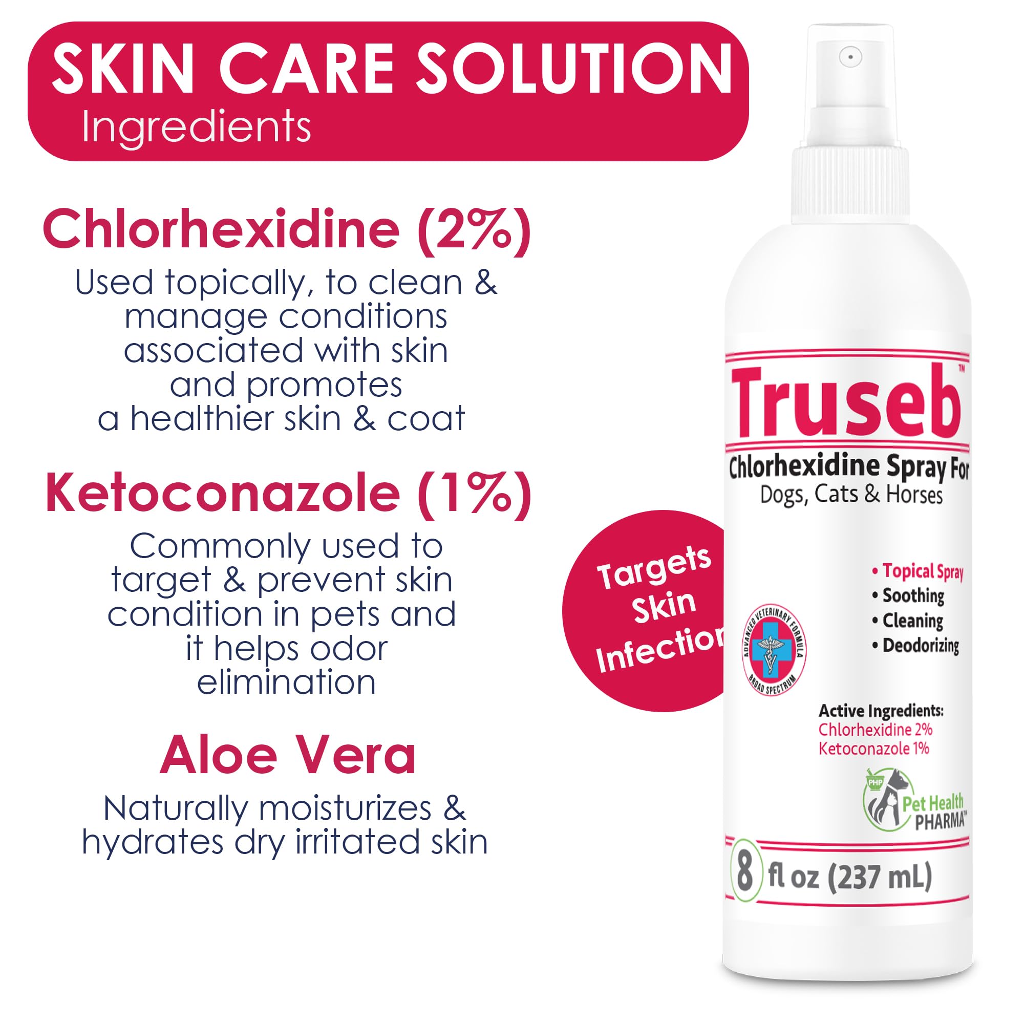 Truseb face-fold cleansing between baths for convenient grooming.