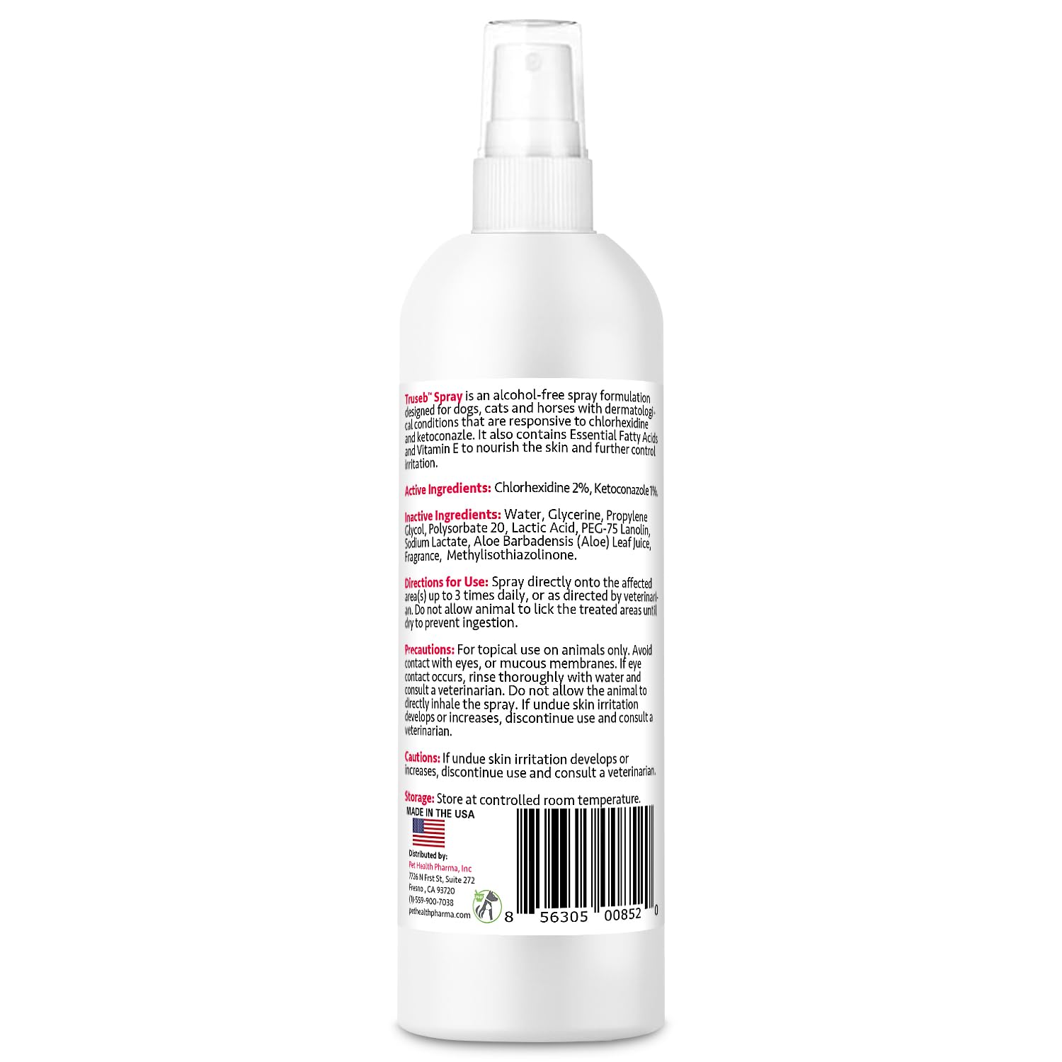 Truseb spray on cat underarm area for hygienic cleansing.