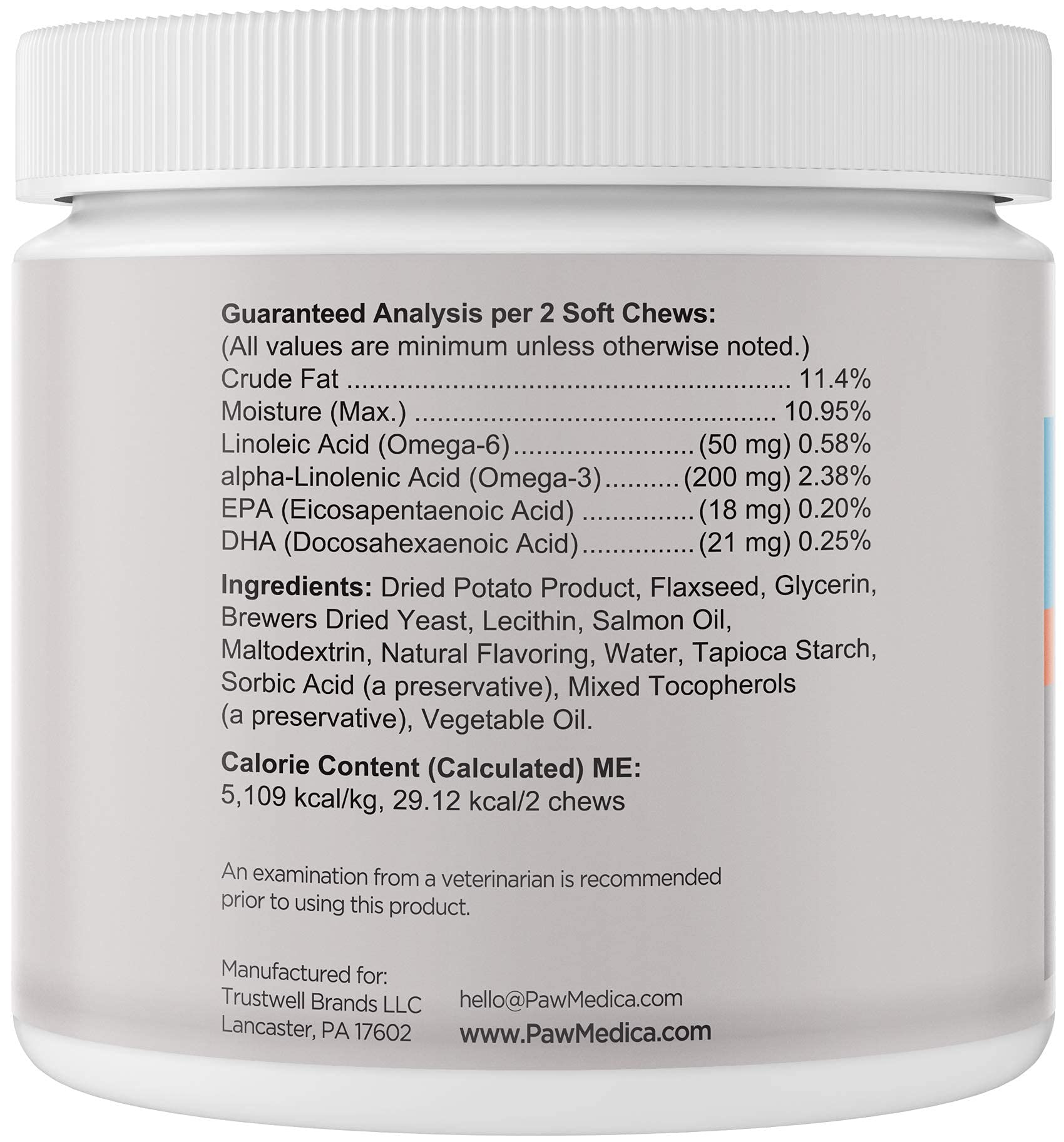 Trustwell PawMedica Omega 3 dog shedding chew closeup suggesting easier shedding routine