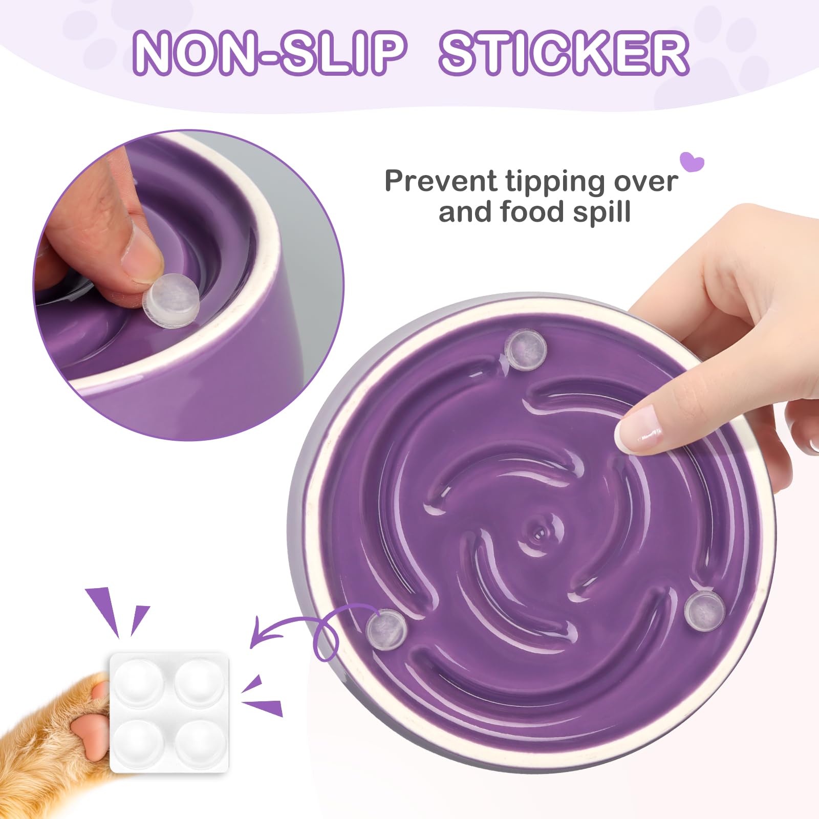 TRUVIC slow-feeder bowls anti-slip bottom provide stable meals on tile or wood floors.
