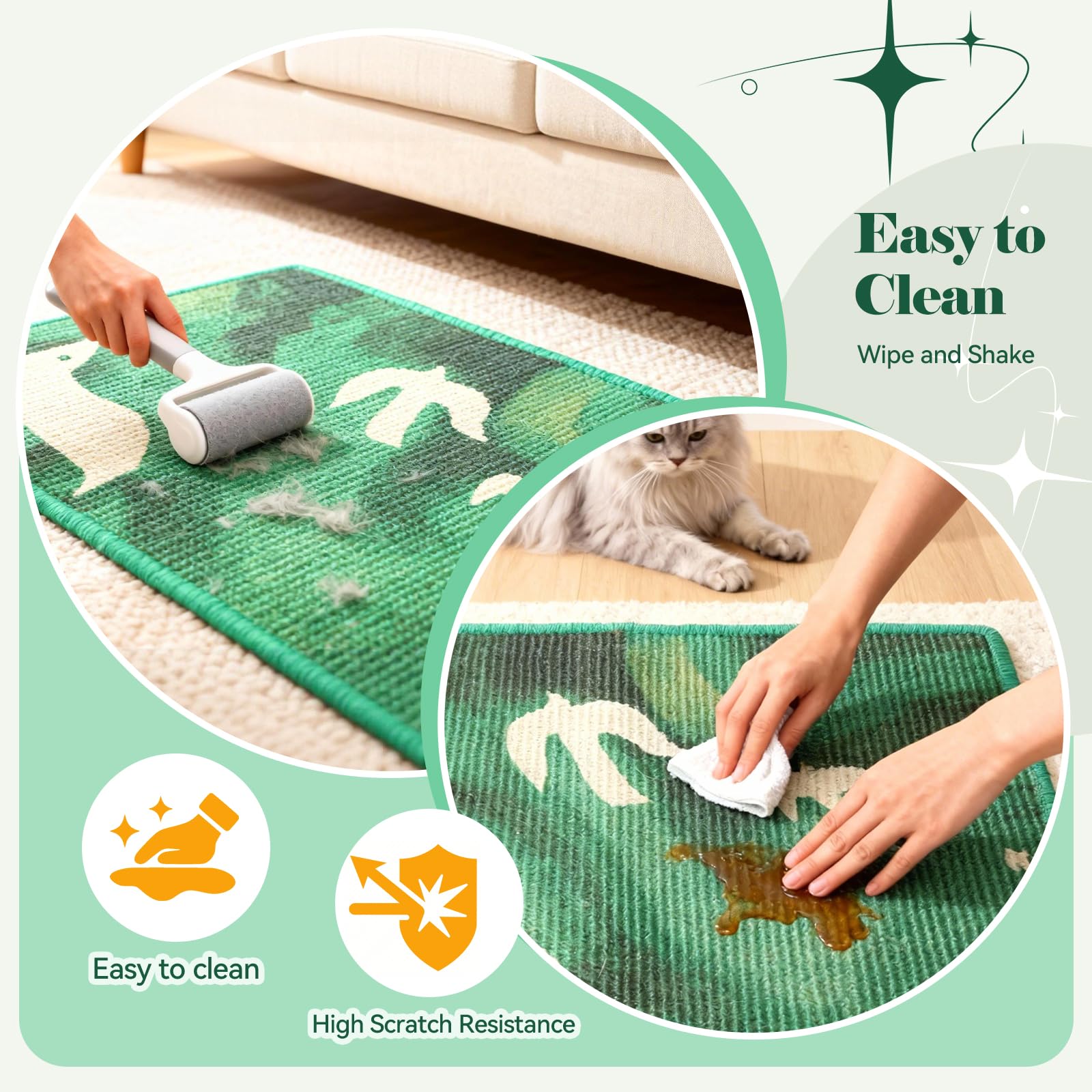 Truvito anti-slip back on floor mat reduces movement during scratching